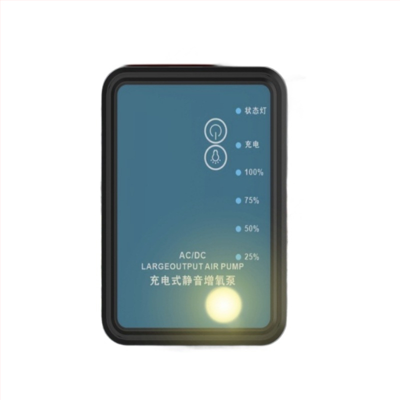 Двуфункционална презареждаща се кислородна помпа с LED осветление за риболов, USB помпа за кислород с многоскоростно регулиране