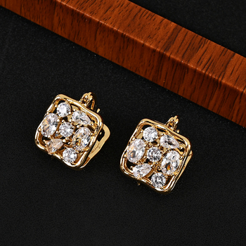 Bakrene naušnice s dutim kvadratom, elektroplatinirane, za žene, stil Fashion OL