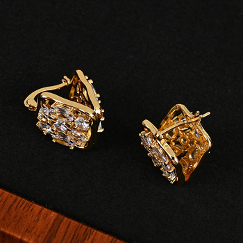 Bakrene naušnice s dutim kvadratom, elektroplatinirane, za žene, stil Fashion OL