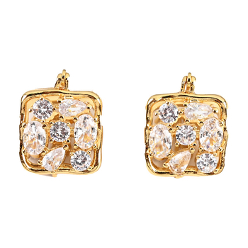 Bakrene naušnice s dutim kvadratom, elektroplatinirane, za žene, stil Fashion OL