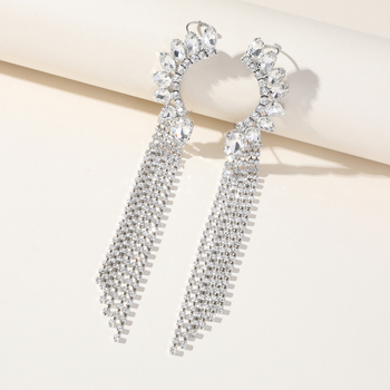 Ženske naušnice s rhinestones, dijamantni premaz, geometrijski dizajn