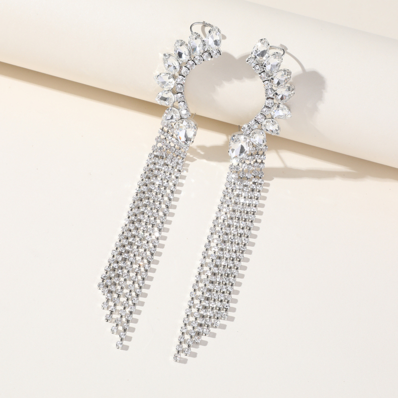 Ženske naušnice s rhinestones, dijamantni premaz, geometrijski dizajn