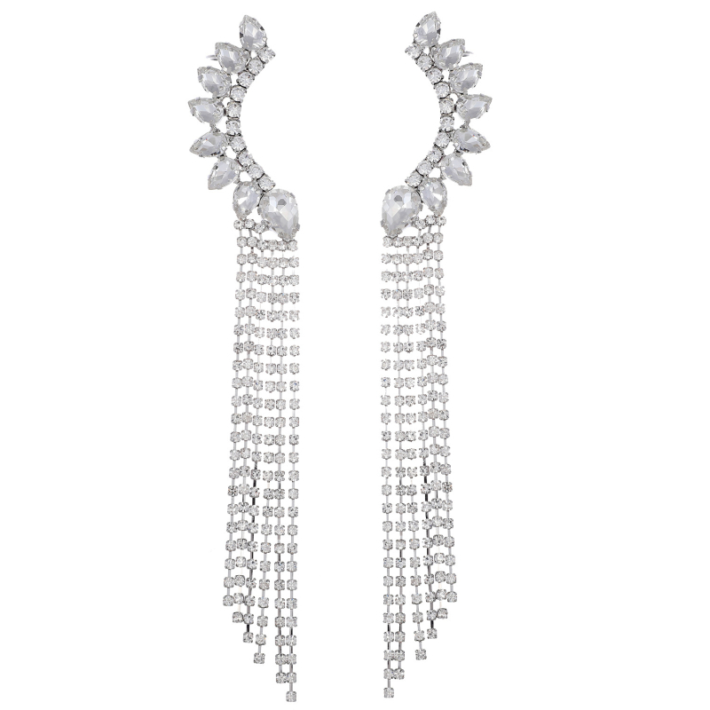 Ženske naušnice s rhinestones, dijamantni premaz, geometrijski dizajn