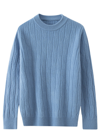 Muški vuneni džemper od 100% vuna, okrugli izrez, slobodan kroj, žakardni debeli pleteni, jesen-zima 2024