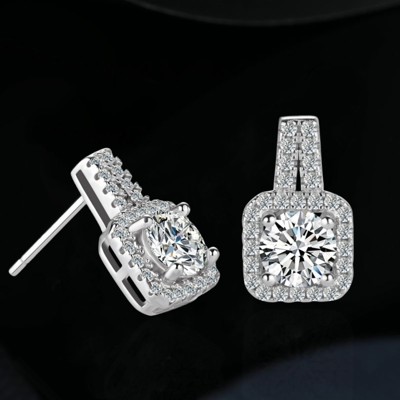 Naušnice – Geometrijski stil, bakar, mikro pavé, Značka Yijiali