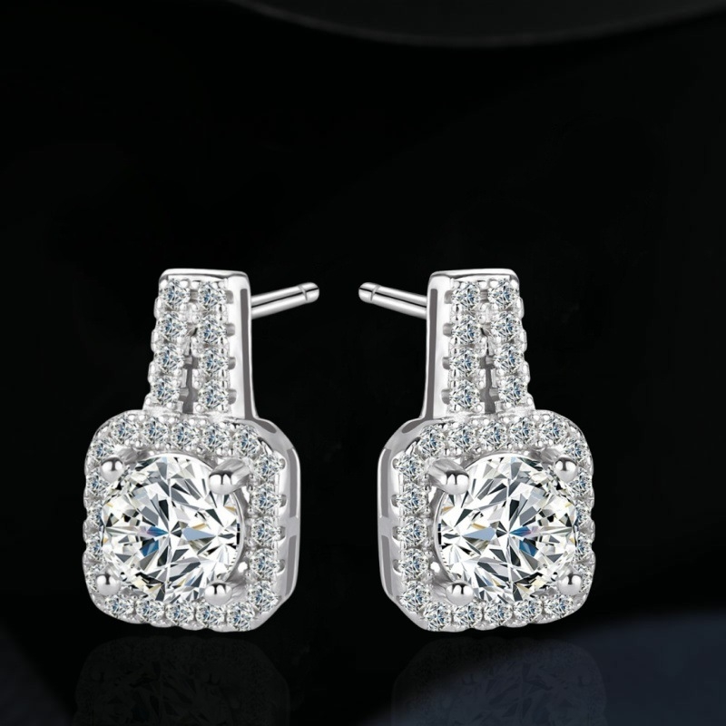 Naušnice – Geometrijski stil, bakar, mikro pavé, Značka Yijiali