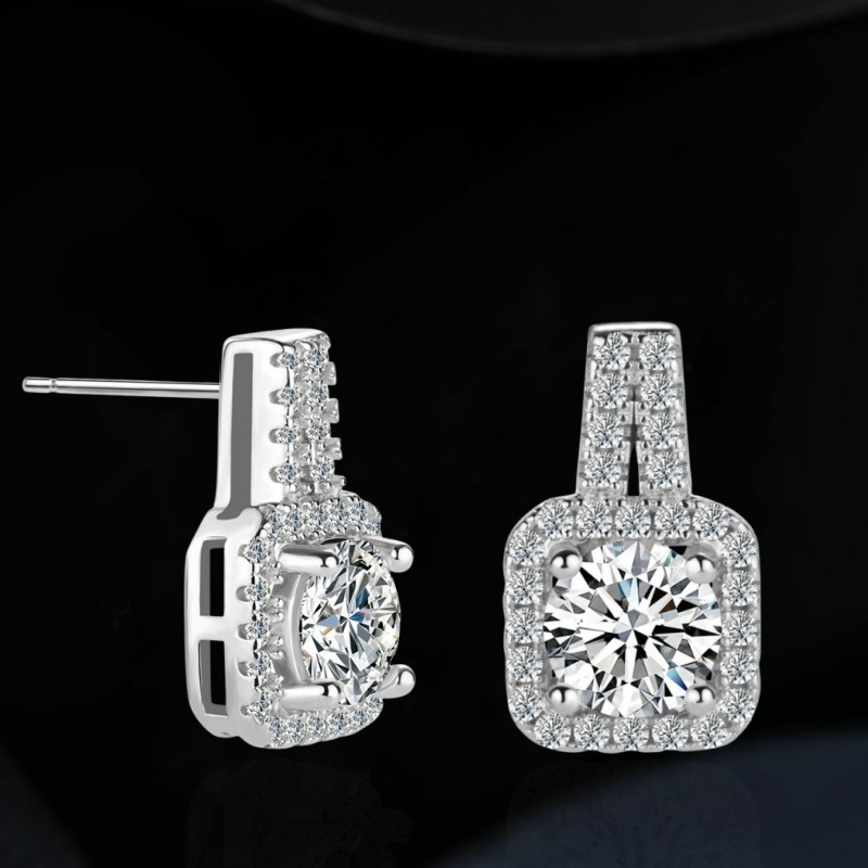 Naušnice – Geometrijski stil, bakar, mikro pavé, Značka Yijiali