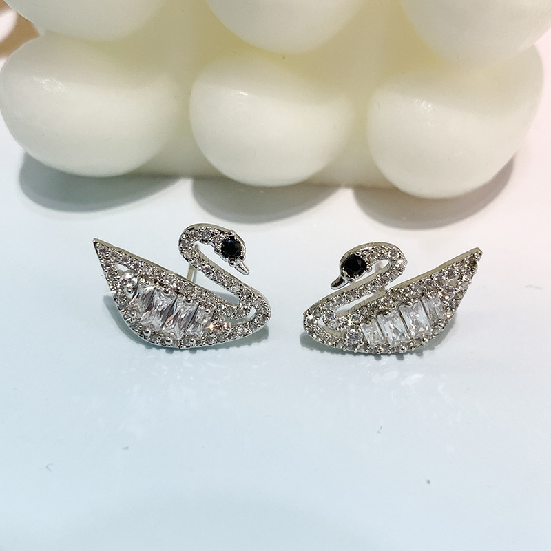 Ženske naušnice s cirkonom, geometrijski oblik, elektroplakiranje, lagani luksuz