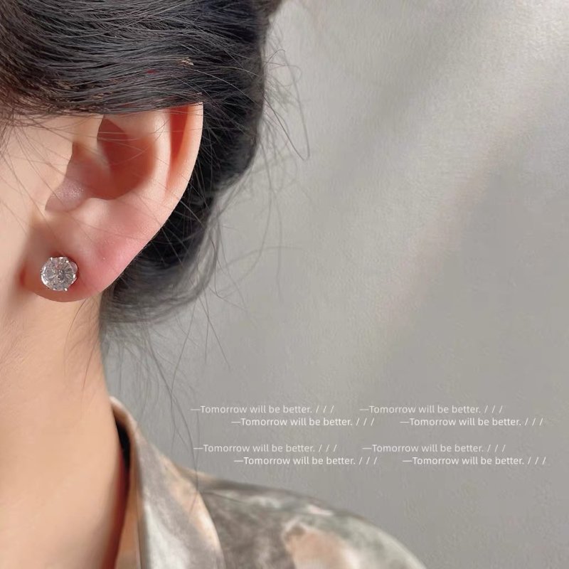 Srebrne naušnice 925 s cirkon, geometrijski dizajn, ručna izrada, unisex