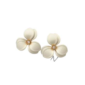 Naušnice s dijamantima u obliku cvijeta, od srebra i bakra, lagani luksuz, svakodnevni stil za žene