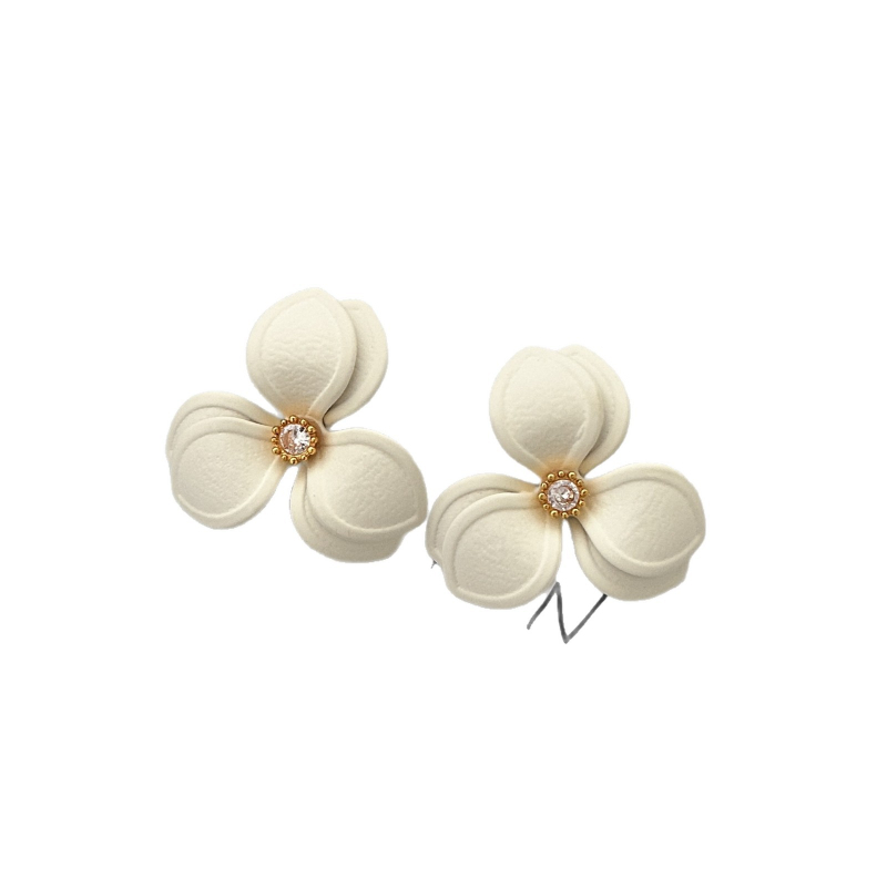 Naušnice s dijamantima u obliku cvijeta, od srebra i bakra, lagani luksuz, svakodnevni stil za žene
