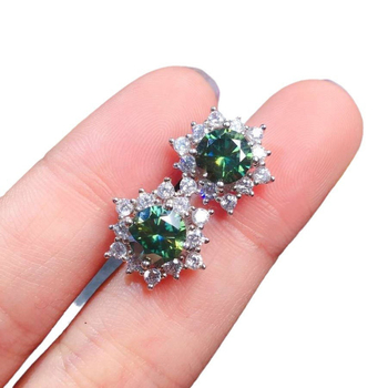 Naušnice Jsx – bakreno tijelo sa srebrnom iglom, elektroplating, cvjetno-geometrijski oblik, neutralan stil