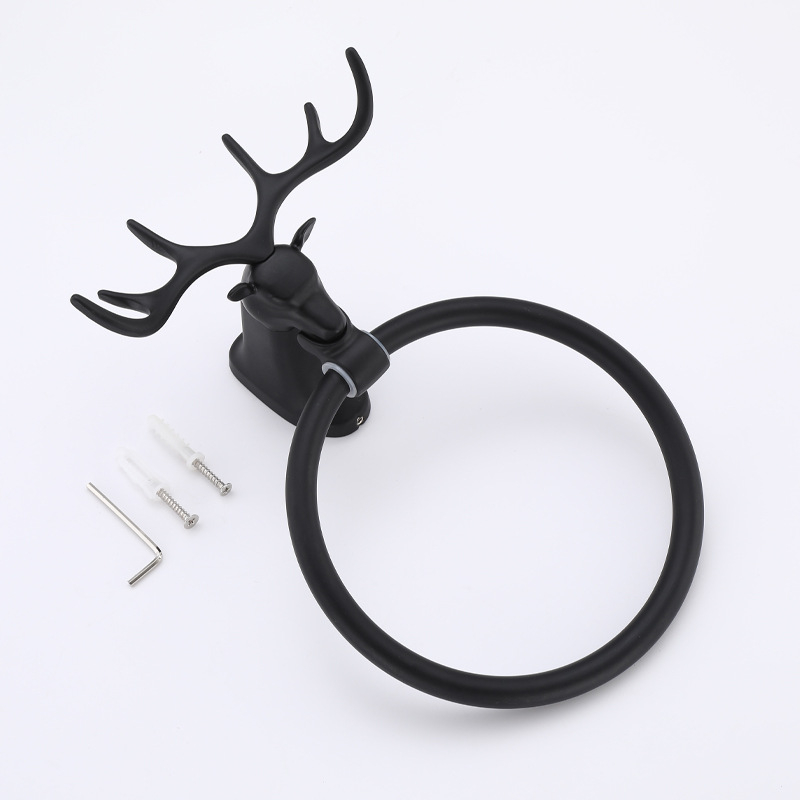 Zidni obruč za ručnike od aluminijske legure, završna obrada sprej farbom, nosivost 5 kg, stil lagani luksuz