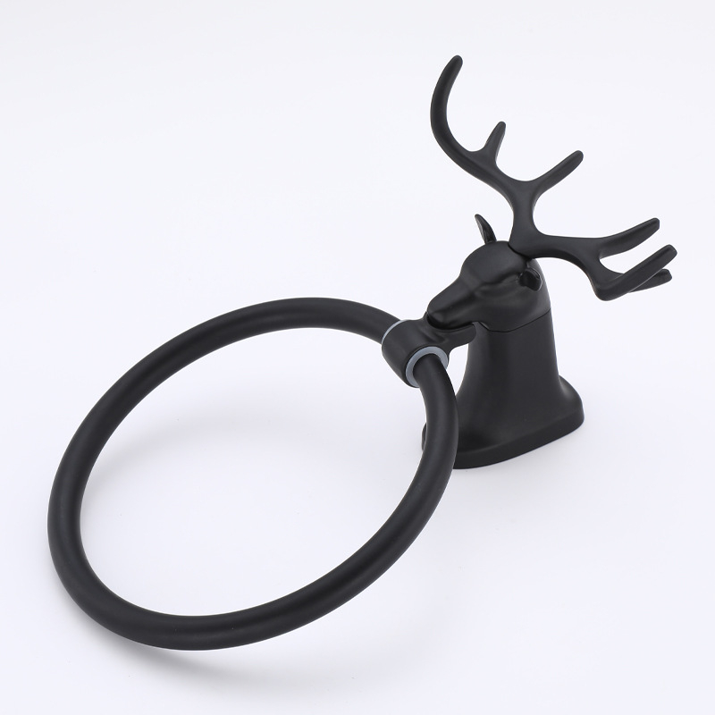 Zidni obruč za ručnike od aluminijske legure, završna obrada sprej farbom, nosivost 5 kg, stil lagani luksuz