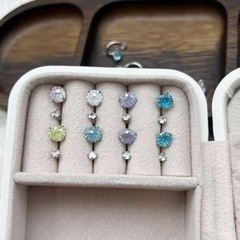 Naušnice u oblika U od titan čelika s dijamantnom obradom za žene