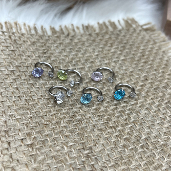 Naušnice u oblika U od titan čelika s dijamantnom obradom za žene