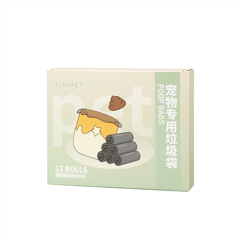 Τσάντες αποβλήτων κατοικίδίων, με επίπεδο άνοιγμα, βιοδιασπώμενες, παχυσμένες, 180 τεμάχια ανά κουτί