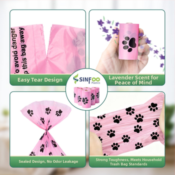 Βιοδιασπώμενες σακούλες περιττωμάτων σκύλου, παχύτερες 1.2 mm, σακούλα με επίπεδο άνοιγμα, PE