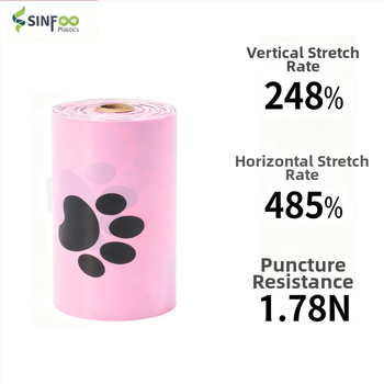 Βιοδιασπώμενες σακούλες περιττωμάτων σκύλου, παχύτερες 1.2 mm, σακούλα με επίπεδο άνοιγμα, PE