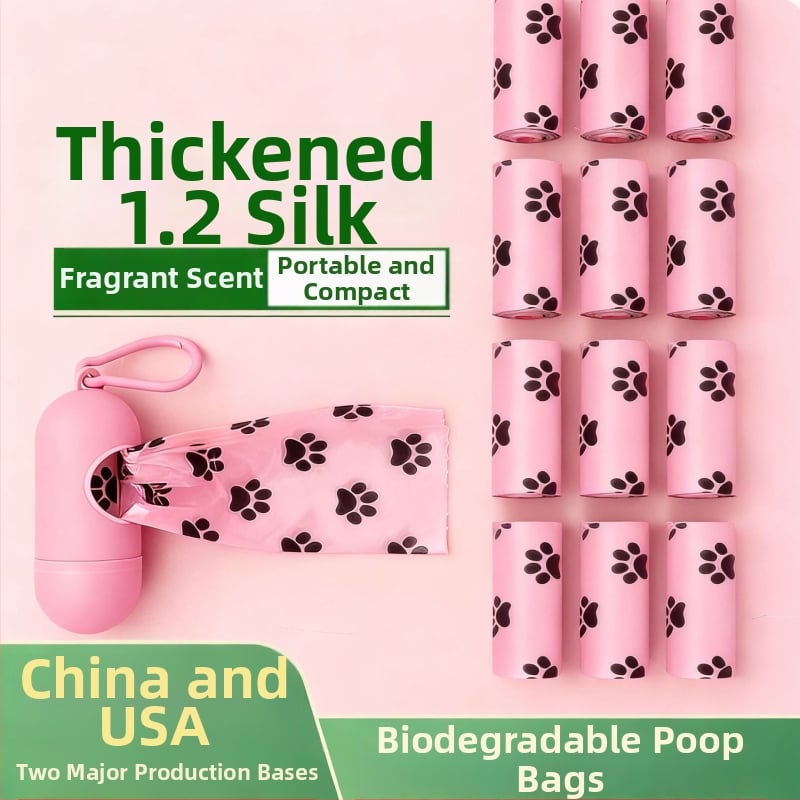 Βιοδιασπώμενες σακούλες περιττωμάτων σκύλου, παχύτερες 1.2 mm, σακούλα με επίπεδο άνοιγμα, PE