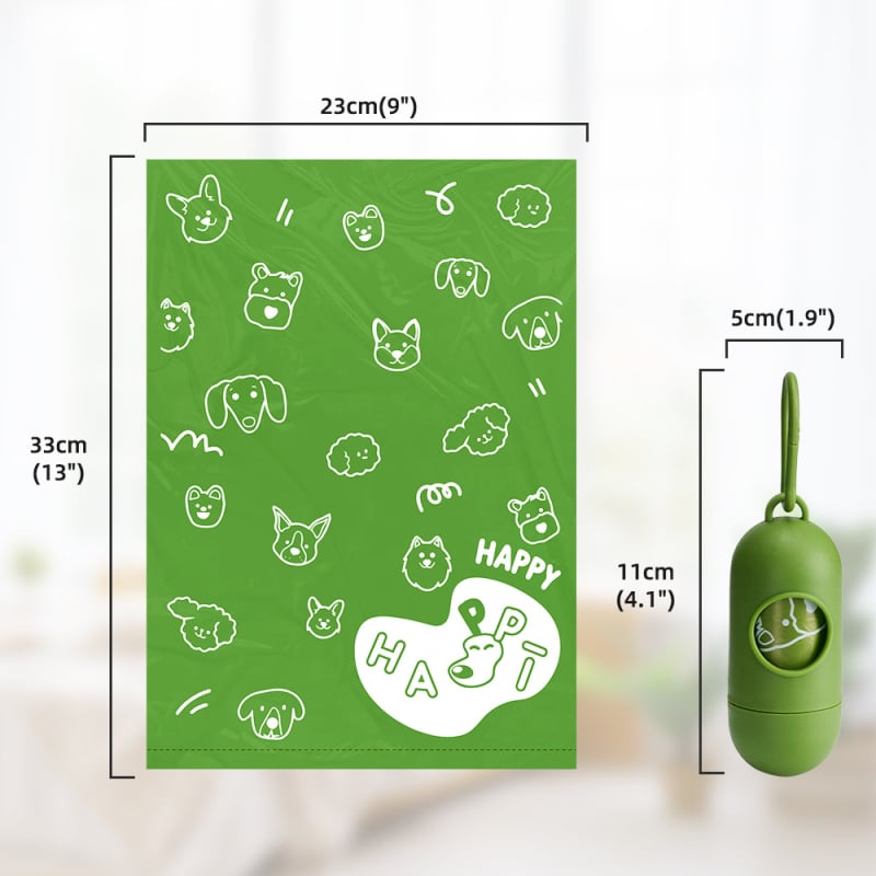 Βιοδιασπώμενες σακούλες περιττωμάτων σκύλου, παχύτερες 1.2 mm, σακούλα με επίπεδο άνοιγμα, PE