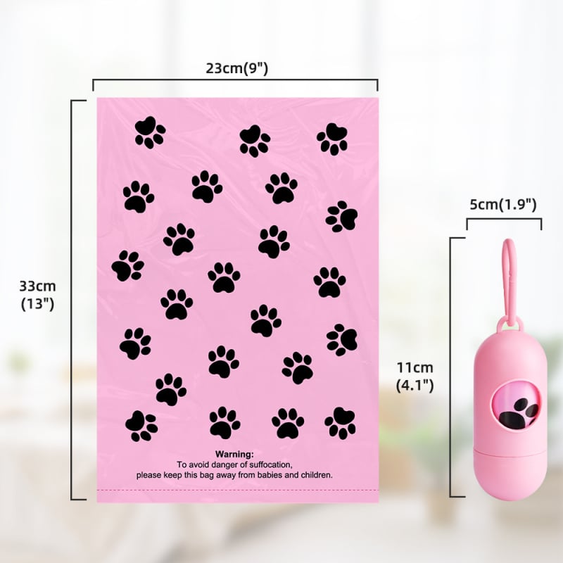 Βιοδιασπώμενες σακούλες περιττωμάτων σκύλου, παχύτερες 1.2 mm, σακούλα με επίπεδο άνοιγμα, PE