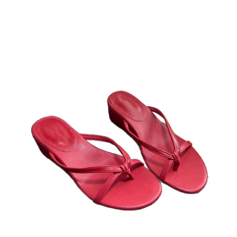 Ženske mule slip-on sandale s gornjim dijelom od top-grain ovčje kože, potplat od ovčje kože, niski nagib pete, ljetni stil