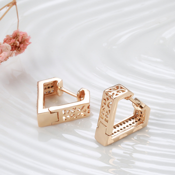 Naušnice od bakra, elektroplatirane, Gujin brend, geometrijski stil