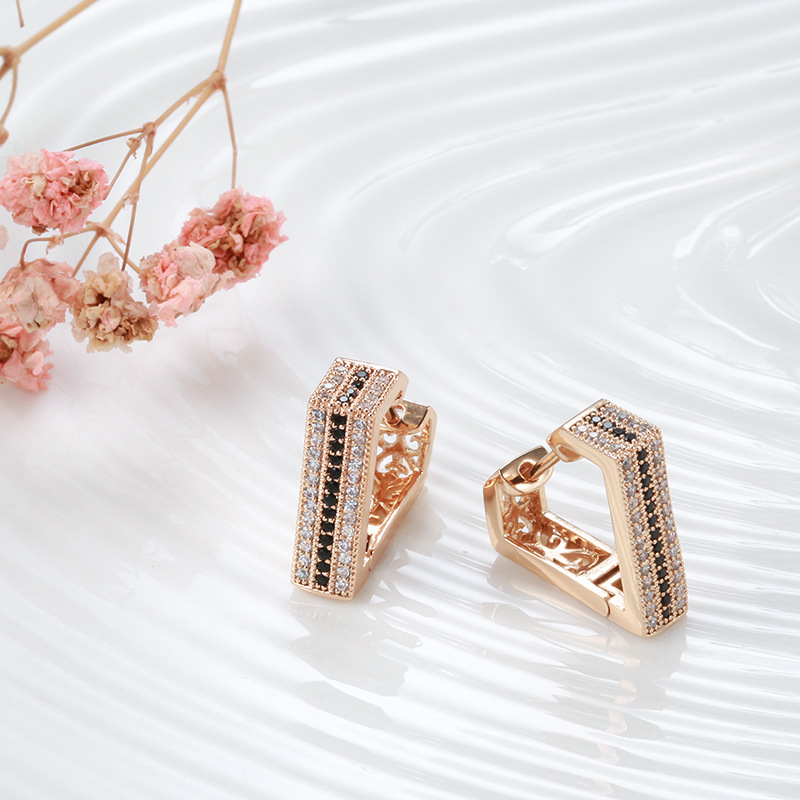 Naušnice od bakra, elektroplatirane, Gujin brend, geometrijski stil