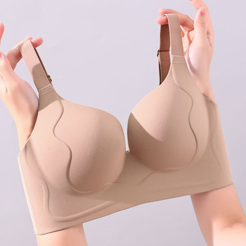 Oblikujući grudnjak s podizanjem dojki, potpuno košarica, tanke oblikovane košarice, stražnji zatvarač s četiri reda kopči, fiksne dvostruke naramenice