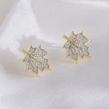 Naušnice u obliku lista, bakar, elektroplatiranje, marka Baitian