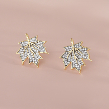 Naušnice u obliku lista, bakar, elektroplatiranje, marka Baitian