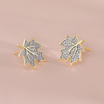 Naušnice u obliku lista, bakar, elektroplatiranje, marka Baitian