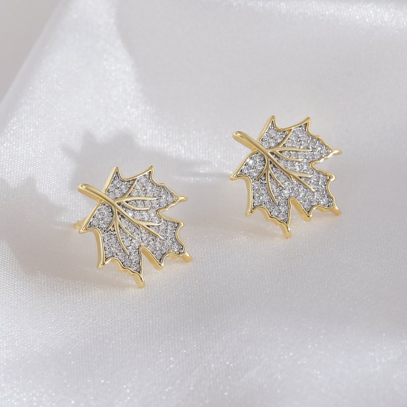 Naušnice u obliku lista, bakar, elektroplatiranje, marka Baitian