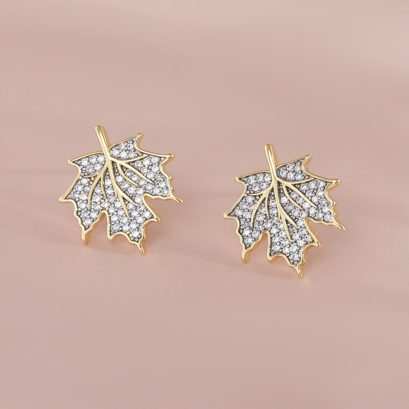 Naušnice u obliku lista, bakar, elektroplatiranje, marka Baitian