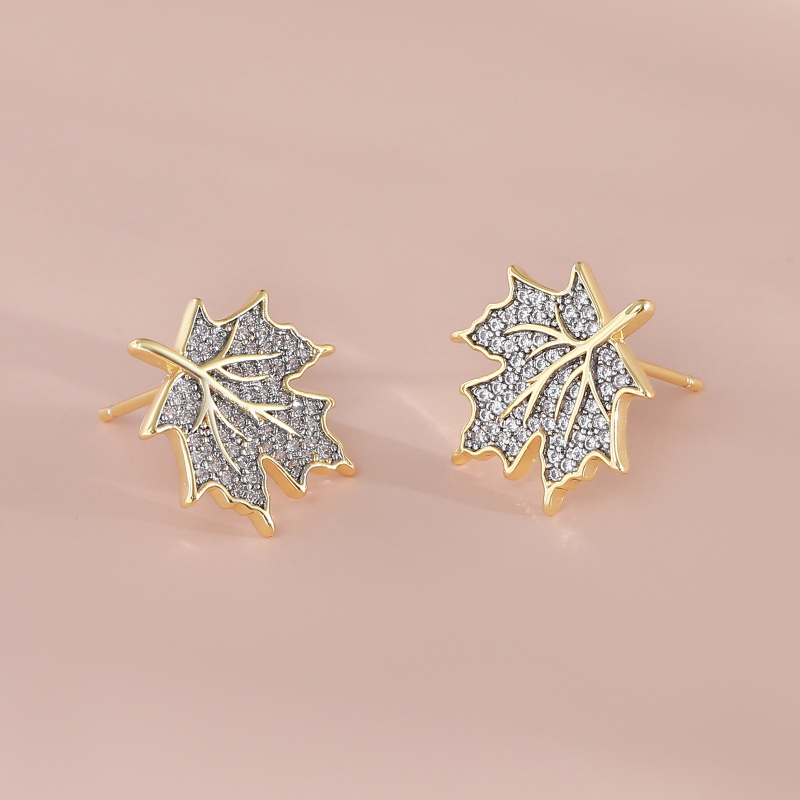 Naušnice u obliku lista, bakar, elektroplatiranje, marka Baitian