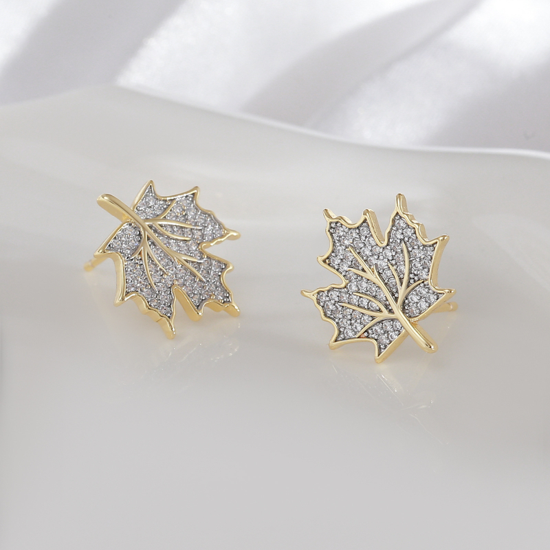 Naušnice u obliku lista, bakar, elektroplatiranje, marka Baitian