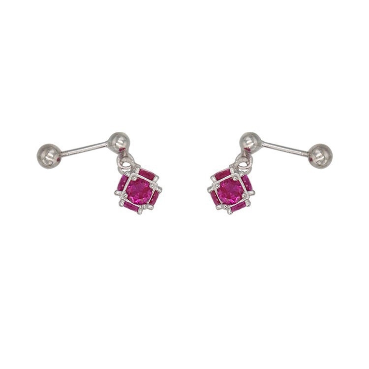 Bakrene elektroplatinirane geometrijske naušnice sa vijčanim zatvaračem, dijamantna kugla, korejski stil, ljeto 2023