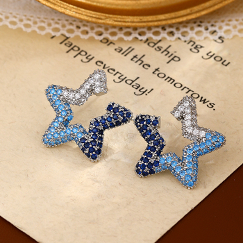 Réz Csillag Alakú Fülbevaló Cirkóniával Nőknek – Divat Ékszer, Csillag Formájú, Nyár 2025