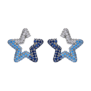 Réz Csillag Alakú Fülbevaló Cirkóniával Nőknek – Divat Ékszer, Csillag Formájú, Nyár 2025