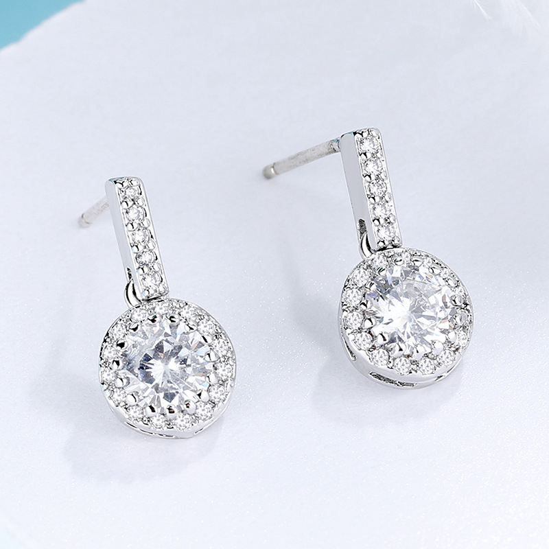 Naušnice Zhen Xin, geometrijski dizajn, bijeli bakar, elektroplatirane, za žene