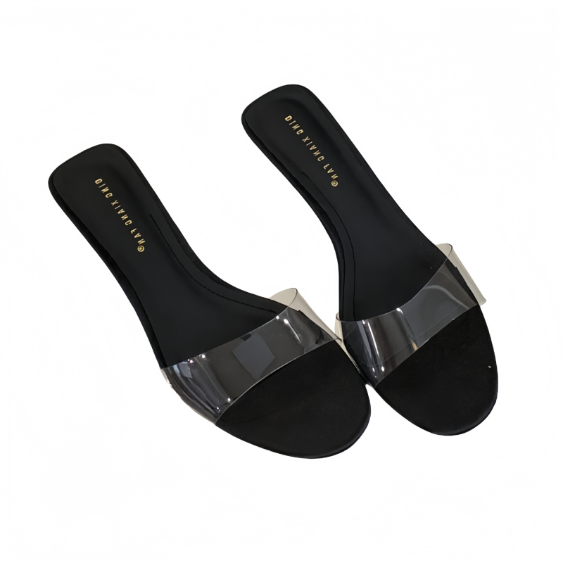 Átlátszó PVC szandál, kerek orrú, PU talp és PU bélés, nyár 2025