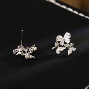 Geometrijske trodimenzionalne naušnice s dizajnom djeteline, bakrena podloga, elektroplating, ušne štapiće od srebra 925, lagani luksuz stil