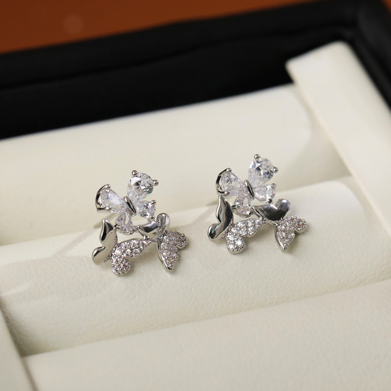 Geometrijske trodimenzionalne naušnice s dizajnom djeteline, bakrena podloga, elektroplating, ušne štapiće od srebra 925, lagani luksuz stil