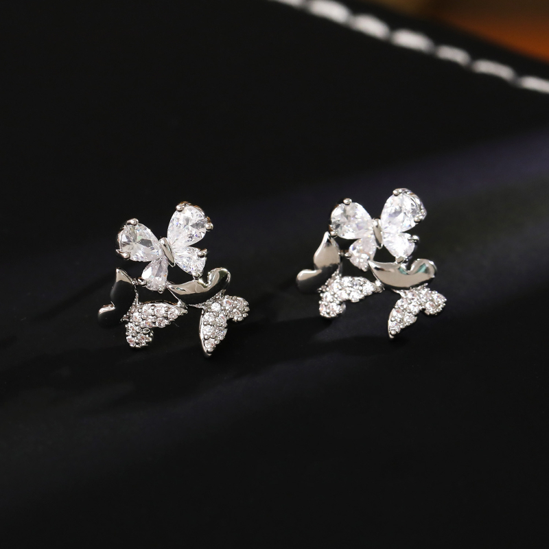 Geometrijske trodimenzionalne naušnice s dizajnom djeteline, bakrena podloga, elektroplating, ušne štapiće od srebra 925, lagani luksuz stil