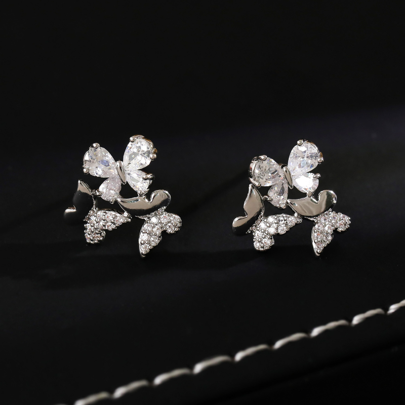 Geometrijske trodimenzionalne naušnice s dizajnom djeteline, bakrena podloga, elektroplating, ušne štapiće od srebra 925, lagani luksuz stil