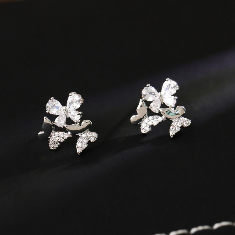 Geometrijske trodimenzionalne naušnice s dizajnom djeteline, bakrena podloga, elektroplating, ušne štapiće od srebra 925, lagani luksuz stil