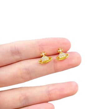 Naušnice Jinling Jewelry pozlaćeni bakreni, elektroplatirano premazivanje, proljeće 2025, lagani luksuz stil, ženske naušnice