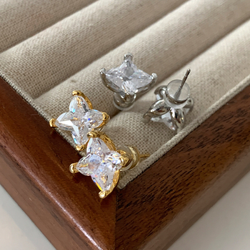 Naušnice, bakren materijal, elektroplatiranje, brend Small Charming, stil Light Luxury, dizajn cvjetni