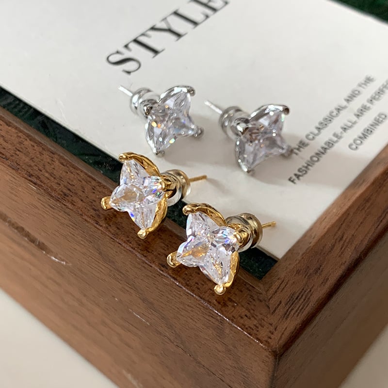 Naušnice, bakren materijal, elektroplatiranje, brend Small Charming, stil Light Luxury, dizajn cvjetni